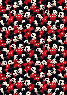 MICKEY MOUSE Birthday Gift Wrap - Disney Wrapping Paper - Minnie Mouse - Donald • £3.99