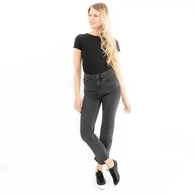 Per Una Jean Womens M&S Straight Leg Charcoal Black Denim Classic Size Long 6 8 • £14.89