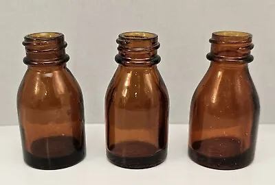LOT Of 3 -  Vintage Vicks VA-TRO-NOL Amber Bottles - 2 3/8  High • $9.95