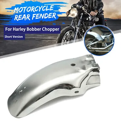 Universal Rear Metal Mudguard Fender Chrome For Harley Sportster 883 Cafe Racer • $58.08