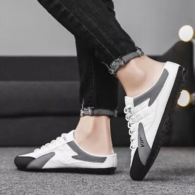 Men Slip On Mule Sneakers Men Casual Sports Shoes Backless Sneakers For • £19.19