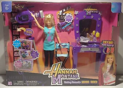 RARE NEW Hannah Montana Making Hannah's Music Video Doll W/ Light-Up Playset 08' • $124.99