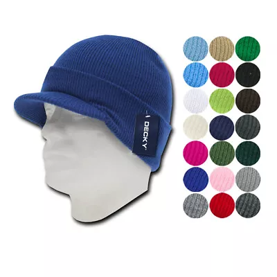 Decky Beanies GI Caps Hats Visor Ski Thick Warm Winter Skully Unisex Knit Cuffed • $11.95