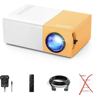Vamvo YG300 Pro Portable Mini Projector With USB C To HDMI Adapter • £28