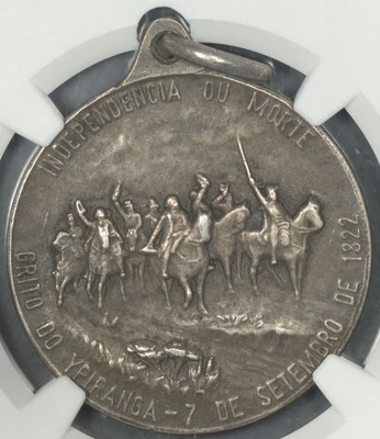 $51 • Buy 1922 NGC AU50 BRAZIL SILVER MEDAL INDEPENDENCE CENTENNIAL 31mm