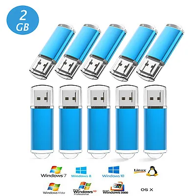 5/10/20 Pack 2GB USB 2.0 Flash Drive Memory Stick Thumb Storage Flash Pen Drives • $24.69