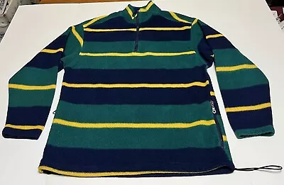 Vintage Eddie Bauer EBTek Mens Fleece 1/4 Zip Pullover 90's Size XL/L Striped • $29.97
