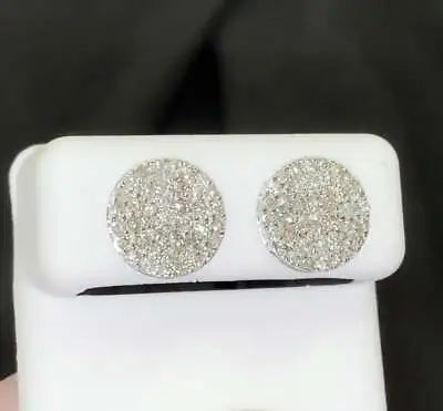 10k White Gold 1.50 Carat 11 Mm 100% Genuine Diamonds Mens/womens Earring Studs • $460