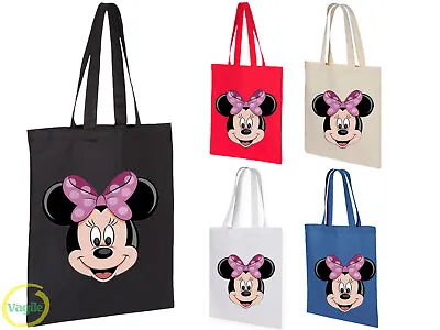 Minnie Mouse Shirt Cute Cartoon Printed Tote Bag Funny Reusable Gift • £4.65