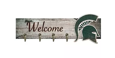 Michigan State Spartans Welcome Coat Rack Coat Hanger Hat Rack 6  X 24  • $54.49