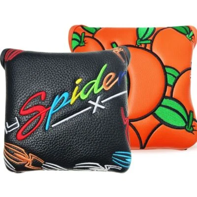 $20.80 • Buy 1pc PU Leather Spider Embroidery With Magnet Golf Club Square Putter Head Cover.