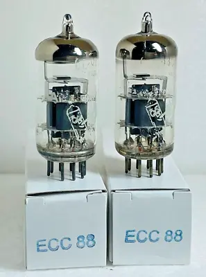 2 Unused Tubes Amperex ECC88 6DJ8 Bugle Boy = E88CC 6922  Matched Pair • £178.15