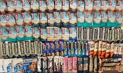 100 Assorted LOT Protein Snack Bars Clif Met-Rx Kind Think Rxbar ONE QUEST • $51