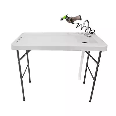 Fish Table Camping Hiking Folding 45  Cleaning Cutting Table Spray Gun Faucet • $92.99