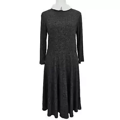 Modcloth Womans Size L Rib Knit Long Sleeve Sweater Dress Lightweight Gray NWOT • $30