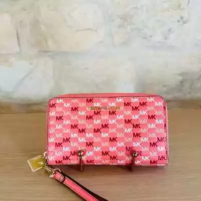 Michael Kors Avril Small Top Zip Satchel Signature Tea Rose Multi Wallet Options • $149