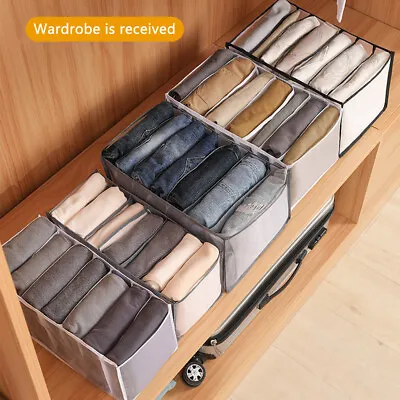 UK Drawer Organiser Wardrobe Divider Clothes Closet Jeans Bra Underwear Storage • £3.52