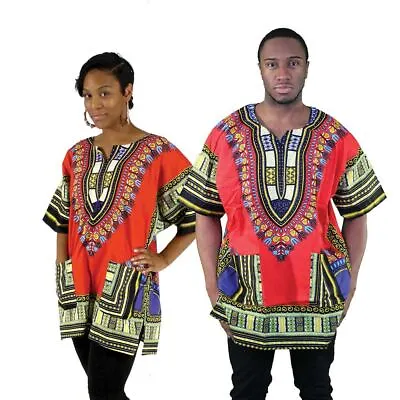 £17 • Buy Unisex Dashiki Print Short Sleeve Shirt/Top/Blouse In Colour And Sizes