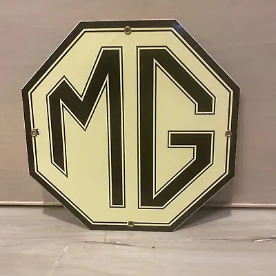 Vintage Mg Porcelain Gas Midget Automobile British England Sales Service Sign • $105