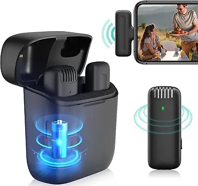 Microfono Mini Inalambrico Para Celular Camara Solapa Estuche De Carga Type-C • $24.99