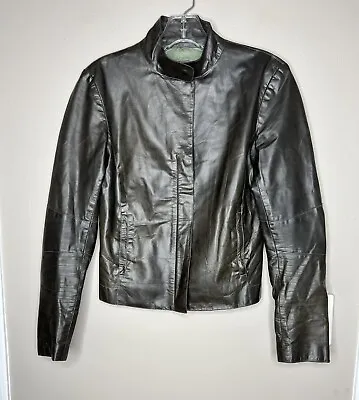 M0851 Leather Moto Jacket Size 2 $545 • $99.99