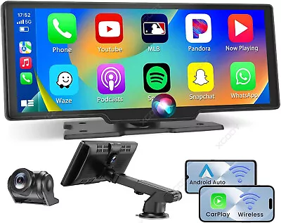 1080P 10.26  Dash Cam Rear View Mirror Monitor Wireless Carplay Android Auto DVR • $129.99