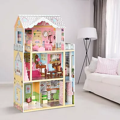 Robud 1:6 Wood Doll Cottage Dreamhouse Pretend Play Furniture Girl Xmas Gift • $95.99