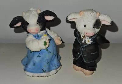 Lot Of 2 Mary's Moo Moos  Moomy To Be  &  Grooms Bull  Figurines Wedding • $29.99