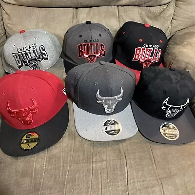 Chicago Bulls Hat Lot Of 6 New Era Mitchell & Ness READ • $79.99