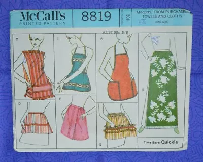 McCalls Sewing Pattern 8819 Womens Apron Small Vintage 60s Uncut FF • $20