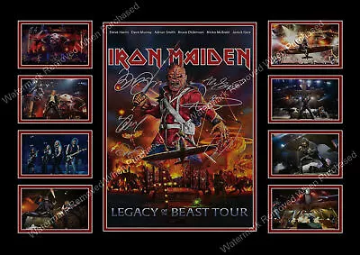 Iron Maiden Signed Legacy Of The Beast A4 Photo Print Heavy Metal Memorabilia • £8.69