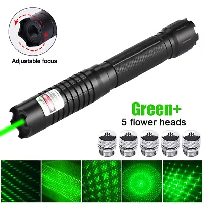 5 Watt USB Rechargeable Green Laser Pointer Pen Adjustable Laser Torch Light Set • $25.99