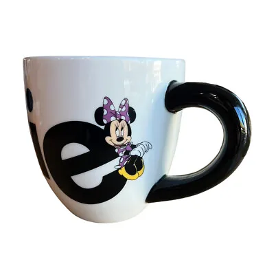 Disney Parks Minnie Mouse White Black Large Mug Purple Inside • $17.99