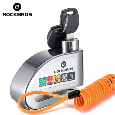 ROCKBROS Motorcycle Bike Lock Anti-Theft Disc Lock 110db Alarm Disc Lock 6mm • $29.99