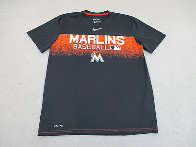 Miami Marlins Shirt Adult Medium Black Orange MLB Baseball Nike Drifit Mens A31* • $15.10