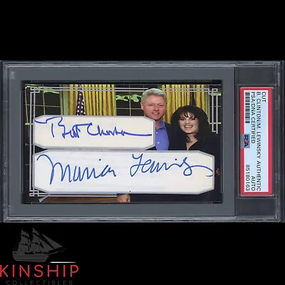 President Bill Clinton Monica Lewinsky Signed Cut Custom Card PSA DNA Auto C2617 • $649