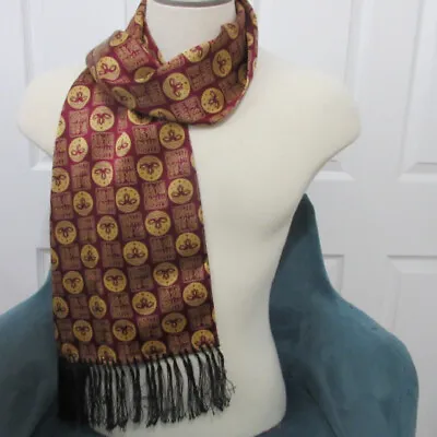 JLADE Asian Design Mens 2 Ply Silk Scarf 11x52  Long ScarvesiLove 4119 • $17.50