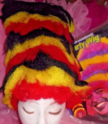 NEW/PKG Crazy 3 Color Tall Party Wig RUbies Black Yellow Red Coral Snake • $16.99