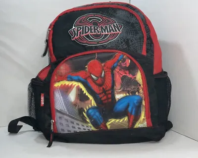 Marvel Spiderman Backpack 16  Large School Pockets Pouches Adjustable Straps SEE • £9.15