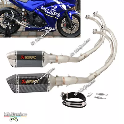 For Yamaha MT-03 YZF R3 R25 2015-2023 Full Set Pipe Front Exhaust Muffler Escape • $167.02
