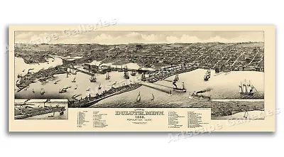 1883 Duluth Minnesota Vintage Old Panoramic City Map - 24x60 • $35.95