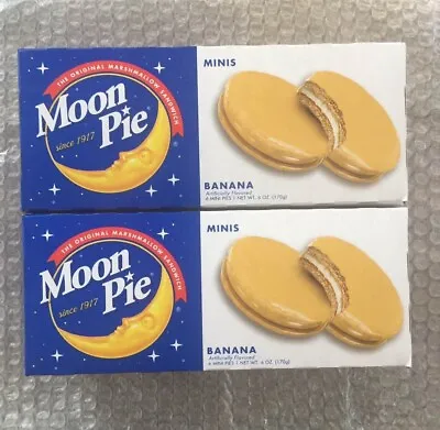 Moon Pie  BANANA  Minis The Original Marshmallow Sandwich Since 1917 2 - Boxes • $12.95