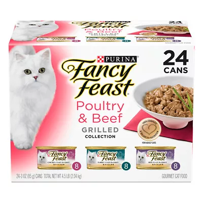 Fancy Feast Wet Cat Food Poultry & Beef Grilled Collection Variety Pack 24 X 85g • $38.88