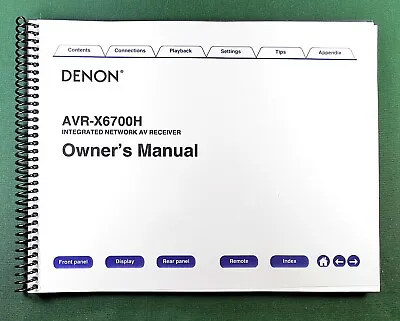 Denon AVR-X6700H Instruction Manual: Full Color & Protective Covers! • $67.10