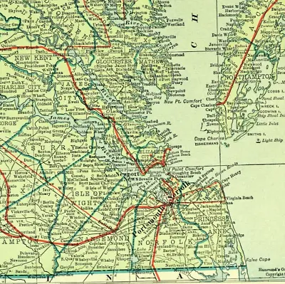 Vintage VIRGINIA Auto Trails Map Highway Old Original Antique Road RARE • $27.95