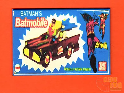 Mego Batmobile 2x3  Fridge/locker Magnet Box Art Batman Robin • $3.75