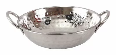 Hammered Stainless Steel Handmade Kadai Wok Bowl Serveware Tableware 675 ML • $59.51