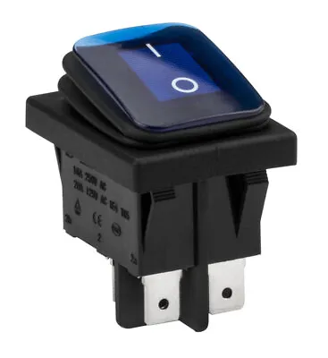 Waterproof 3-Position Rocker Switch Blue LED ON/OFF/ON 6-Pin DPDT AC 10A/250V • $7.45