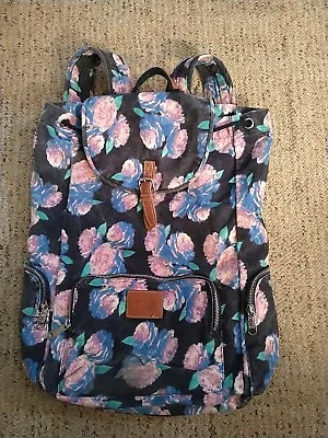 Victoria's Secret Large Backpack Pink Blue Floral • $12.02