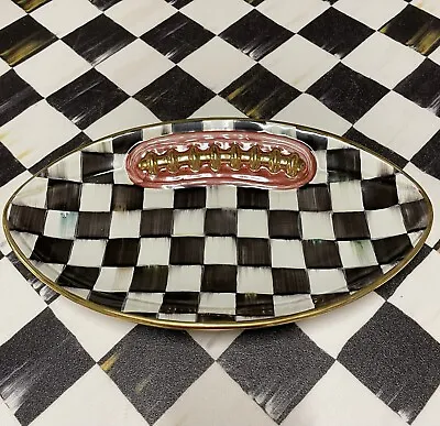 NEW MacKenzie-Childs Courtly Check Football Platter NEW • $165